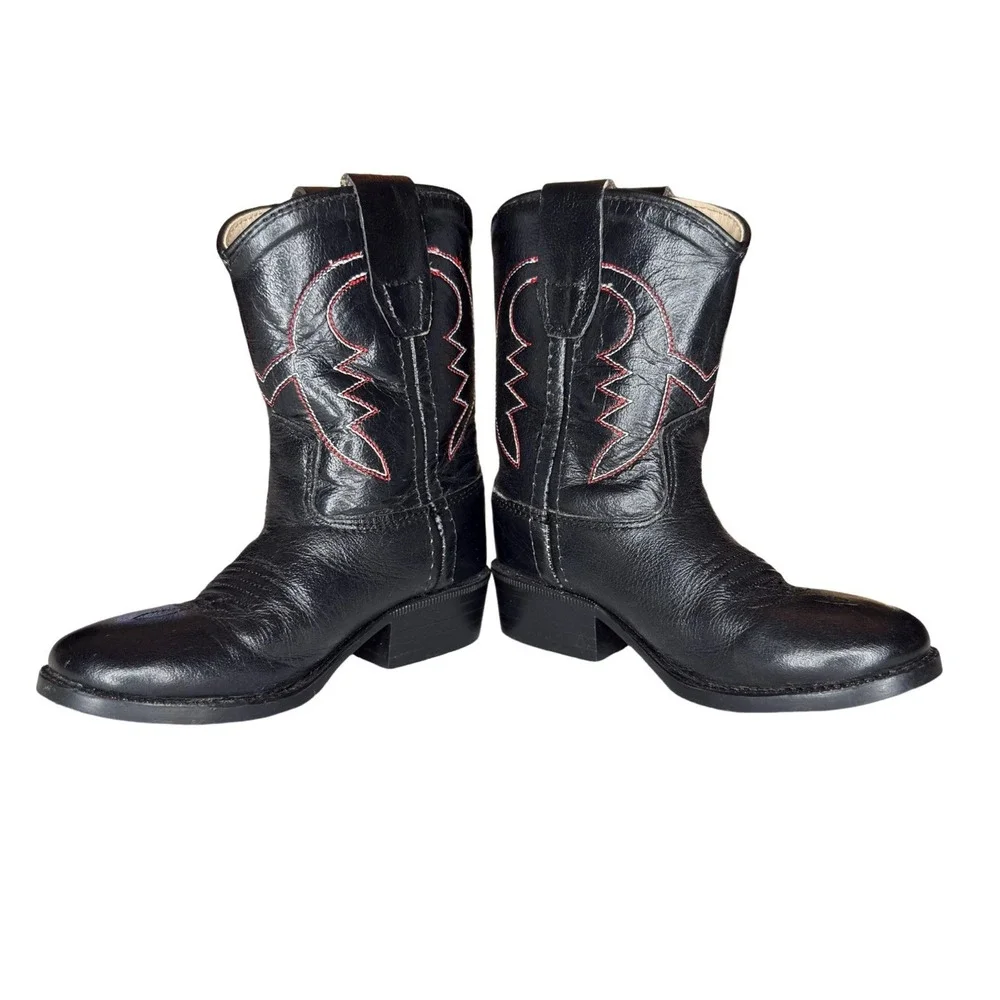 Old West Youth Western Cowboy Boots Leather Upper‎ Boys BSY1822 Brown Size US 6D